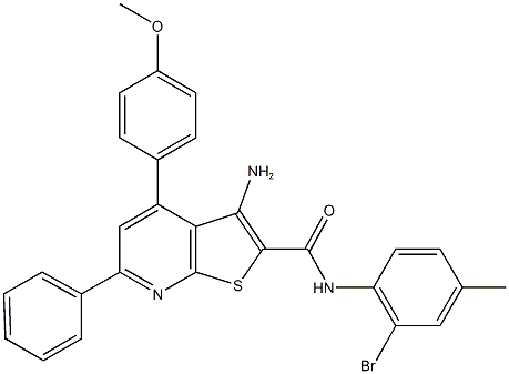 3-amino-N-(2-bromo-4-methylphenyl)-4-(4-methoxyphenyl)-6-phenylthieno[2,3-b]pyridine-2-carboxamide,332053-69-7,结构式