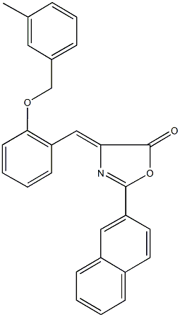 4-{2-[(3-methylbenzyl)oxy]benzylidene}-2-(2-naphthyl)-1,3-oxazol-5(4H)-one 结构式