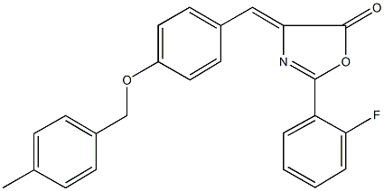 2-(2-fluorophenyl)-4-{4-[(4-methylbenzyl)oxy]benzylidene}-1,3-oxazol-5(4H)-one 结构式