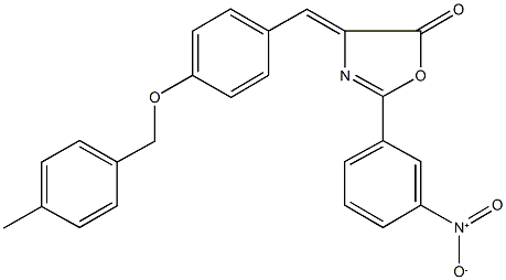 2-{3-nitrophenyl}-4-{4-[(4-methylbenzyl)oxy]benzylidene}-1,3-oxazol-5(4H)-one Structure