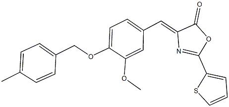 4-{3-methoxy-4-[(4-methylbenzyl)oxy]benzylidene}-2-(2-thienyl)-1,3-oxazol-5(4H)-one Structure