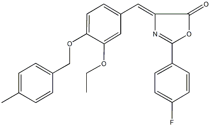 4-{3-ethoxy-4-[(4-methylbenzyl)oxy]benzylidene}-2-(4-fluorophenyl)-1,3-oxazol-5(4H)-one Structure