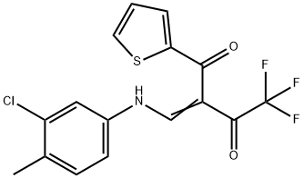 2-[(3-chloro-4-methylanilino)methylene]-4,4,4-trifluoro-1-(2-thienyl)-1,3-butanedione,332055-72-8,结构式