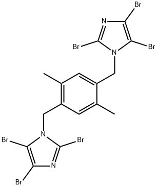 2,4,5-tribromo-1-{2,5-dimethyl-4-[(2,4,5-tribromo-1H-imidazol-1-yl)methyl]benzyl}-1H-imidazole,332056-14-1,结构式