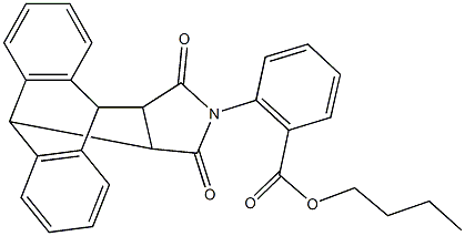butyl 2-(16,18-dioxo-17-azapentacyclo[6.6.5.0~2,7~.0~9,14~.0~15,19~]nonadeca-2,4,6,9,11,13-hexaen-17-yl)benzoate,332056-42-5,结构式