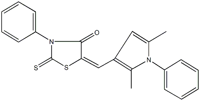 5-[(2,5-dimethyl-1-phenyl-1H-pyrrol-3-yl)methylene]-3-phenyl-2-thioxo-1,3-thiazolidin-4-one 化学構造式