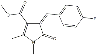 methyl 4-(4-fluorobenzylidene)-1,2-dimethyl-5-oxo-4,5-dihydro-1H-pyrrole-3-carboxylate,332057-23-5,结构式