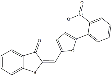 2-[(5-{2-nitrophenyl}-2-furyl)methylene]-1-benzothiophen-3(2H)-one 化学構造式