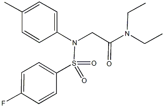 N,N-diethyl-2-[[(4-fluorophenyl)sulfonyl](4-methylphenyl)amino]acetamide Structure