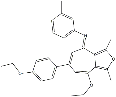 N-[8-ethoxy-6-(4-ethoxyphenyl)-1,3-dimethyl-4H-cyclohepta[c]furan-4-ylidene]-N-(3-methylphenyl)amine Structure