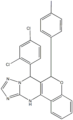 7-(2,4-dichlorophenyl)-6-(4-methylphenyl)-7,12-dihydro-6H-chromeno[4,3-d][1,2,4]triazolo[1,5-a]pyrimidine Struktur