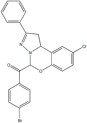 (4-bromophenyl)(9-chloro-2-phenyl-1,10b-dihydropyrazolo[1,5-c][1,3]benzoxazin-5-yl)methanone Structure