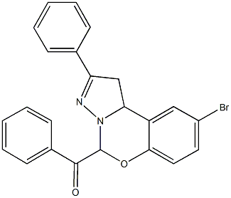 (9-bromo-2-phenyl-1,10b-dihydropyrazolo[1,5-c][1,3]benzoxazin-5-yl)(phenyl)methanone 化学構造式