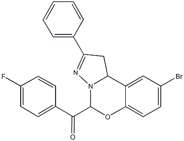 (9-bromo-2-phenyl-1,10b-dihydropyrazolo[1,5-c][1,3]benzoxazin-5-yl)(4-fluorophenyl)methanone Structure