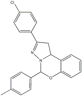 2-(4-chlorophenyl)-5-(4-methylphenyl)-1,10b-dihydropyrazolo[1,5-c][1,3]benzoxazine Struktur