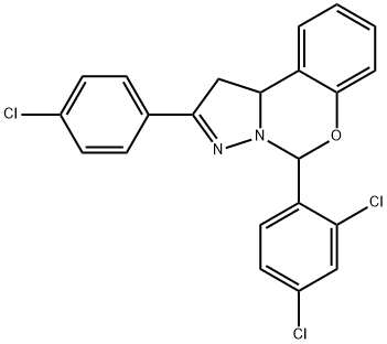 2-(4-chlorophenyl)-5-(2,4-dichlorophenyl)-1,10b-dihydropyrazolo[1,5-c][1,3]benzoxazine,332060-39-6,结构式