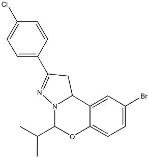 9-bromo-2-(4-chlorophenyl)-5-(1-methylethyl)-1,10b-dihydropyrazolo[1,5-c][1,3]benzoxazine,332060-66-9,结构式