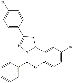 9-bromo-2-(4-chlorophenyl)-5-phenyl-1,10b-dihydropyrazolo[1,5-c][1,3]benzoxazine 结构式