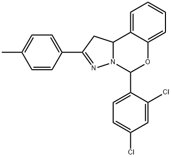 5-(2,4-dichlorophenyl)-2-(4-methylphenyl)-1,10b-dihydropyrazolo[1,5-c][1,3]benzoxazine Structure