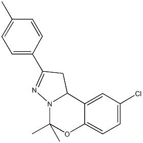 9-chloro-5,5-dimethyl-2-(4-methylphenyl)-1,10b-dihydropyrazolo[1,5-c][1,3]benzoxazine 结构式