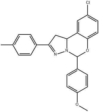 4-[9-chloro-2-(4-methylphenyl)-1,10b-dihydropyrazolo[1,5-c][1,3]benzoxazin-5-yl]phenyl methyl ether Struktur