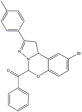 [9-bromo-2-(4-methylphenyl)-1,10b-dihydropyrazolo[1,5-c][1,3]benzoxazin-5-yl](phenyl)methanone,332061-37-7,结构式
