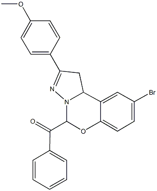 {9-bromo-2-[4-(methyloxy)phenyl]-1,10b-dihydropyrazolo[1,5-c][1,3]benzoxazin-5-yl}(phenyl)methanone,332062-32-5,结构式