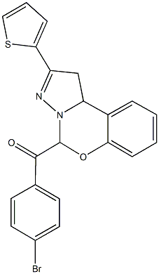 (4-bromophenyl)(2-thien-2-yl-1,10b-dihydropyrazolo[1,5-c][1,3]benzoxazin-5-yl)methanone,332062-47-2,结构式