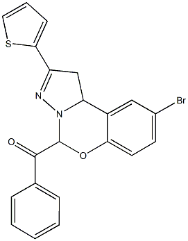 (9-bromo-2-thien-2-yl-1,10b-dihydropyrazolo[1,5-c][1,3]benzoxazin-5-yl)(phenyl)methanone Structure