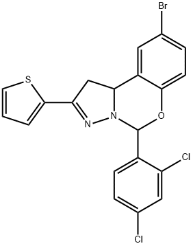 9-bromo-5-(2,4-dichlorophenyl)-2-thien-2-yl-1,10b-dihydropyrazolo[1,5-c][1,3]benzoxazine|