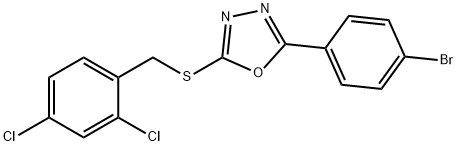 2-(4-bromophenyl)-5-{[(2,4-dichlorophenyl)methyl]sulfanyl}-1,3,4-oxadiazole Structure