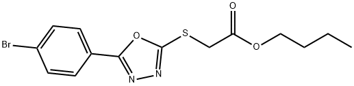 butyl {[5-(4-bromophenyl)-1,3,4-oxadiazol-2-yl]sulfanyl}acetate Structure