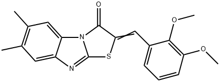 2-(2,3-dimethoxybenzylidene)-6,7-dimethyl[1,3]thiazolo[3,2-a]benzimidazol-3(2H)-one,332064-32-1,结构式