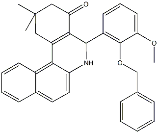 5-[2-(benzyloxy)-3-methoxyphenyl]-2,2-dimethyl-2,3,5,6-tetrahydrobenzo[a]phenanthridin-4(1H)-one Structure