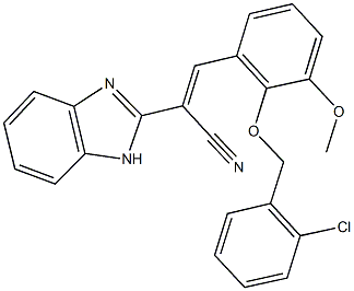 332064-82-1 2-(1H-benzimidazol-2-yl)-3-{2-[(2-chlorobenzyl)oxy]-3-methoxyphenyl}acrylonitrile