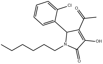 4-acetyl-5-(2-chlorophenyl)-1-hexyl-3-hydroxy-1,5-dihydro-2H-pyrrol-2-one Structure