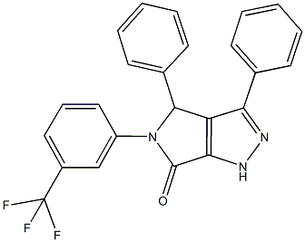 3,4-diphenyl-5-[3-(trifluoromethyl)phenyl]-4,5-dihydropyrrolo[3,4-c]pyrazol-6(1H)-one Structure