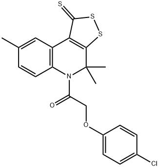 5-[(4-chlorophenoxy)acetyl]-4,4,8-trimethyl-4,5-dihydro-1H-[1,2]dithiolo[3,4-c]quinoline-1-thione Structure