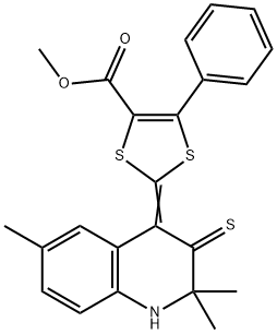 methyl 5-phenyl-2-(2,2,6-trimethyl-3-thioxo-2,3-dihydro-4(1H)-quinolinylidene)-1,3-dithiole-4-carboxylate Structure