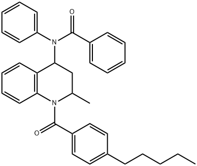 N-[2-methyl-1-(4-pentylbenzoyl)-1,2,3,4-tetrahydro-4-quinolinyl]-N-phenylbenzamide,332074-37-0,结构式