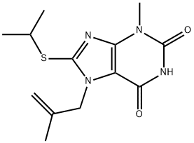 8-(isopropylsulfanyl)-3-methyl-7-(2-methyl-2-propenyl)-3,7-dihydro-1H-purine-2,6-dione Structure