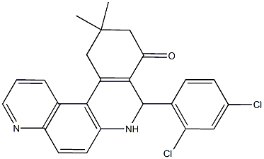 8-(2,4-dichlorophenyl)-11,11-dimethyl-8,10,11,12-tetrahydrobenzo[a][4,7]phenanthrolin-9(7H)-one Struktur