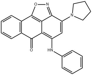 5-anilino-3-(1-pyrrolidinyl)-6H-anthra[1,9-cd]isoxazol-6-one Structure