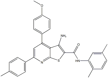 3-amino-N-(2,5-dimethylphenyl)-4-(4-methoxyphenyl)-6-(4-methylphenyl)thieno[2,3-b]pyridine-2-carboxamide Structure