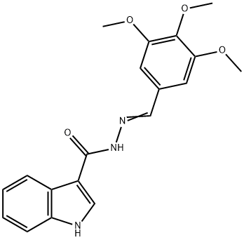 N'-(3,4,5-trimethoxybenzylidene)-1H-indole-3-carbohydrazide 化学構造式