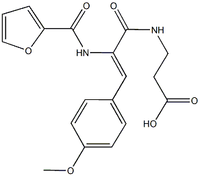 N-[2-(2-furoylamino)-3-(4-methoxyphenyl)acryloyl]-beta-alanine Struktur