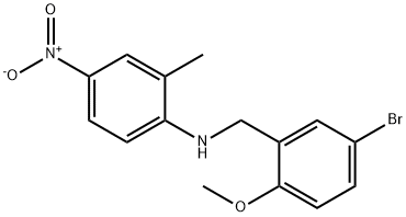 N-(5-bromo-2-methoxybenzyl)-2-methyl-4-nitroaniline Struktur