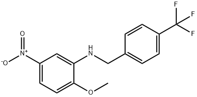 2-methoxy-5-nitro-N-[4-(trifluoromethyl)benzyl]aniline 化学構造式