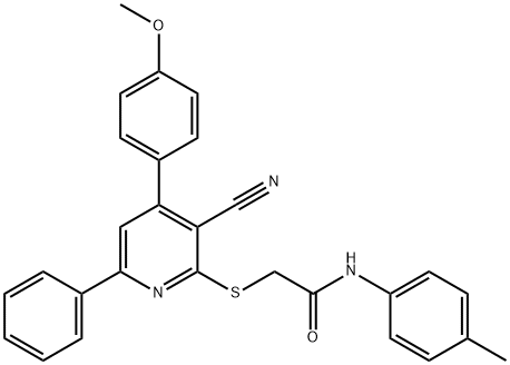 332110-38-0 2-{[3-cyano-4-(4-methoxyphenyl)-6-phenyl-2-pyridinyl]sulfanyl}-N-(4-methylphenyl)acetamide