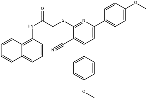 2-{[3-cyano-4,6-bis(4-methoxyphenyl)-2-pyridinyl]sulfanyl}-N-(1-naphthyl)acetamide|